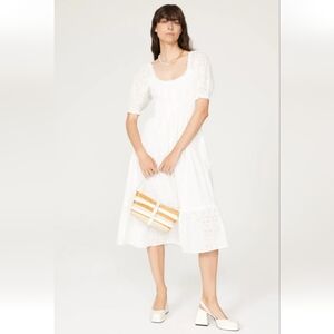 Hill House Louisa Eyelet Nap Dress Size XS White